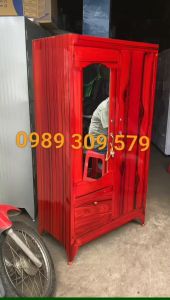 TỦ SẮT 2 CÁNH MÀU GIẢ GỖ GIÁ RẺ TẠI XƯỞNG GIAO NHANH HCM