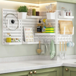ZHANGRONGTU | Drill-Free Pegboard Wall Mount Storage and Display Rack