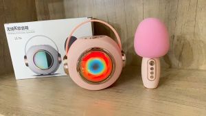 Bluetooth Speaker with mic Wireless Bluetooth Dual Microphone Karaoke Speaker 3D Stereo Amplifier party