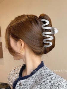 Large Wave Acrylic Shark Clip Hair Accessories Womens Back of Head New Model Hair Clips Big Size Fashionable French Style