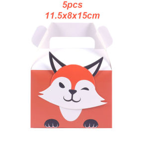 10/20pcs Safari Birthday Favors Boxes Lion Fox Elephant Zoo Animals Theme Happy Birthday Treat Boxes Candy Kids Party Decoration