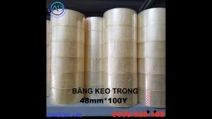 Băng keo trong 48mm*100Y (92 mét/cuộn) Băng dính trong 48mm 100Yard (200g/cuộn)