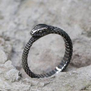 2023 NEW Mens 316L stainless-steel rings Viking Snake head animal Amulet RING for teens fashion Jewelry Gifts free shipping