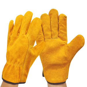 Cow Leather Welder Gloves Anti-Heat Fireproof Cowhide Work Safety Gloves For Welding Carrying Builder Driver Hands Protection