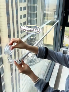 Retractable Suction Cup Clothes Drying Pole Balcony Rack Adjustable Telescopic Hanger Organizer