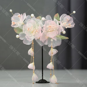 Original Design Childrens Hanfu Headwear Princess Style Pink Ancient Fairy Tassel Hair Clip Fashionable Bicultural Accessory