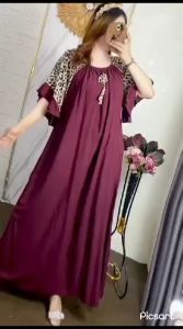 DASTER SUPER JUMBO TERBARU 2024 MOTIF POLOS KOMBINASI MACAN MIDI DRESS SUPER JUM BO LD 130-135 CM