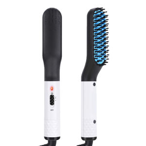 Small Portable Hair Straightener Brush Beard Straightener Electric Comb Ptc Fast Heating Beard Straightener Brush For Men
