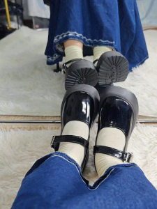 Size 35-40 Round Toe Versatile Thick Bottom Mary Jane Shoes British Style Leather Shoes for Women