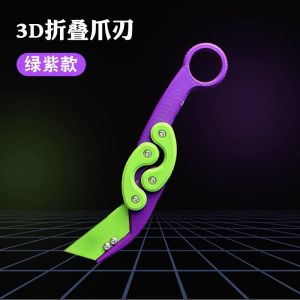 Gravity 3D Printed Folding Claw Knife Small Carrot Knife Straight Jump Butterfly Claw Edge Stress Relief Toy Internet Famous Toy
