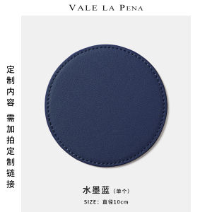 Accessible Luxury Fancy round Thickened Odorless Leather Coaster Waterproof Oil-Proof Tea Cup Water Cup Mat Custom Logo Name