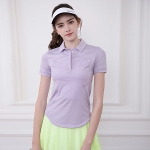 Áo Thun Polo Thể Thao Tay Ngắn Cho Nữ Vải Polyester Nhanh Khô Thoáng Khí Quần Áo Thể Thao Chạy Bộ Yoga Quần Áo Thể Thao