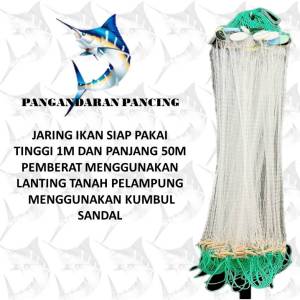Jaring Ikan Pukat & Siap Pakai Tinggi 1m Panjang 50m