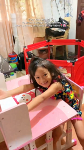 Study Table for Kids Adjustable Height for 3-15 Years Children Pink Princess for Girls & Beige Bear for Boys