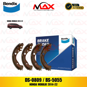 DS 0809 / BS5055 BENDIX BRAKE SHOE FOR HONDA CITY 2009-22 HONDA JAZZ 2009-18 HONDA MOBILIO 2014-22