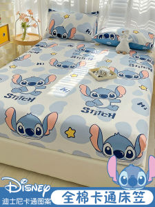 Disney ผ้าคลุมเตียงเด็กผ้าฝ้ายแท้ ผ้าคลุมเตียงเด็กผู้ชาย ผ้าคลุมเตียงแบบครอบคลุมเต็ม ผ้าคลุมหมอนพิมพ์ลายการ์ตูน