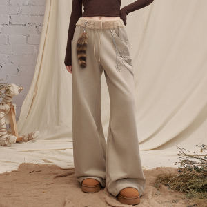 Unifree | Womens Retro Winter Casual Pants with Fleece Lining and Warm Fleece Patches