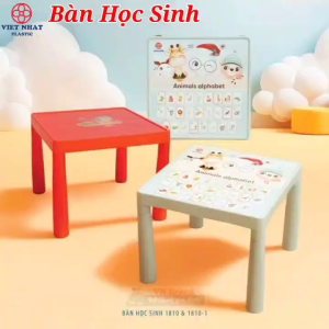 Bàn Học Sinh Cho Bé Nhựa VIỆT NHẬT -Chân Xếp Gọn in Hình Chữ Cái Động Vật - 1810-1