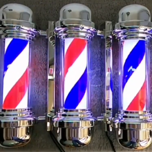 【COD】(70-90cm) Barber Shop Pole Lamp Waterproof Red White Blue Rotating LED Light Bar Logo Hair Salon 220V