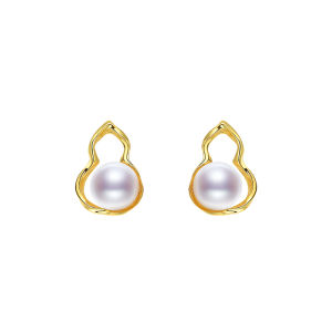 Pearl Earrings 925 Silver 7-8mm White Round Pearls