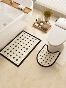 Thảm Nhà Tắm Tảo Cát Bùn Hình Chữ U Vệ Sinh Cạnh Chân Thảm Thấm Hút Mạnh Chống Trơn Trượt Thảm Nhà Tắm Sử Dụng Tại Nhà Sàn