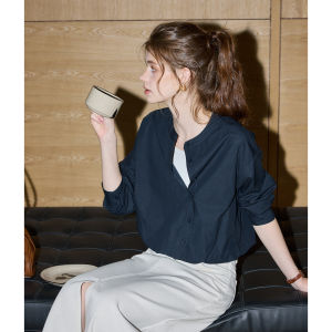 KUHNMARVIN | Áo Sơ Mi Nữ Phong Cách Pháp Thun Cotton Lycell