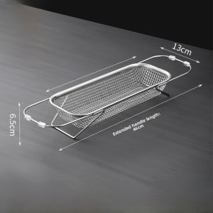 Thickened 304 Stainless Steel Drain Basket Single Kitchen Sink Rice Washing Sieve Home Use Drain Rack for Dining Utensils
