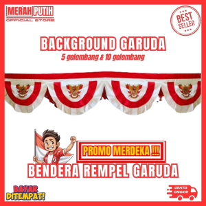 Merah Putih Store: Paket Bendera Rempel Background Garuda Merah Putih