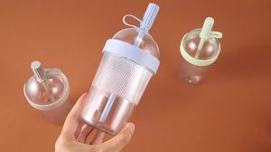 2 Cốc Cà Phê Có Thể Tái Sử Dụng 17oz Có Nắp Và Ống Hút Chất Liệu Tritan Thân Thiện Môi Trường Dành Cho Phụ Nữ Nam Giới Du Khách Sử Dụng Tại Nhà Ly Uống Nước Lạnh
