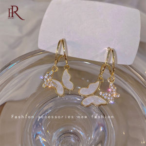 Frascati New Korean Fashion Butterfly Drop Earrings For Women Rhinestone Cute Girl Zircon Earrings Jewelry Gift
