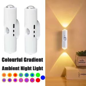 Polocat LED Motion Sensor Night Light 3/7 Colors Changing Cabinet Decorative Light Rechargeable Cabinet Lamp for Kitchen Wardrobe