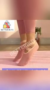 BETTER BUYS 1Pair Women Yoga Socks, Low Cut Anti Slip Sticky Bottom Workout Pilates Grip Sock For Woman