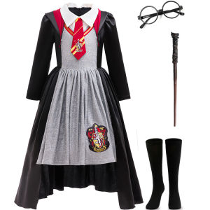 Halloween 2026 Magic Academy Dress New Cross border Girls Dress Cosplay Long Sleeve Fake Two Piece