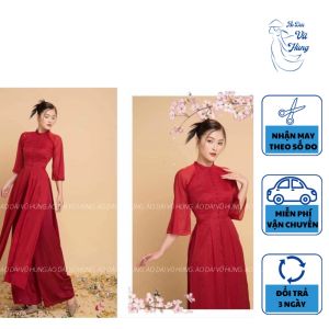 Áo dài voan tơ óng 4 tà vải mềm mịn chảy dáng