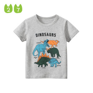 27Kids | Cotton Cartoon Dinosaur T-Shirt Short Sleeve