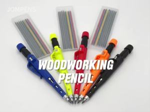 3 Cái/bộ Đầu Dài 55 Mm Bút Chì Chế Biến Gỗ Của Thợ Mộc 2.8 Mm Dụng Cụ Vẽ Đánh Dấu Với Nắp Bút Chì 2B Độ Cứng Chì Thân Bút Chì Bằng Nhựa
