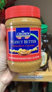 Date 8-11/26 Bơ đậu phộng Crown của Mỹ Mịn / Hạt 340g - Crown peanut butter smooth / crunchy 340g