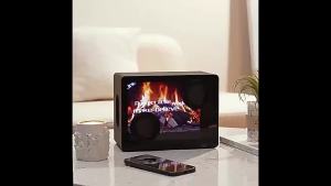 Loa Bluetooth Không Dây Có Đèn Tạo Không Khí Hiển Thị Lời Bài Hát Động Thiết Kế Cổ Điển Dùng Nguồn USB Loa Để Bàn Loa Kệ Sách