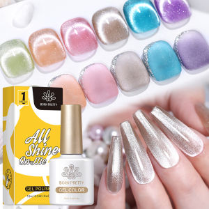 BORN PRETTY 10ml Sea Blue Cat Magnetic GEL สีชมพูสีม่วง Matte แม่เหล็กกึ่งถาวรเล็บ Soak Off UV LED UV เจลเล็บ