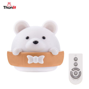 Thunlit หมีไนท์ไลท์รีโมทคอนโทรล 1600mAh แบบชาร์จไฟ LED หรี่ไฟติดผนังหมีดูดแม่เหล็กไนท์ไลท์