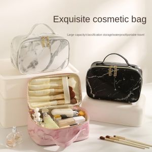 BEAUTYLADIES Large Capacity PU Makeup Bag Handbag Waterproof Cosmetics Storage Bag Creative Save space Toiletry Pouch Travel