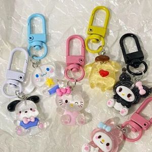 🔥1PCS Fine Flash Sanrio Key Chain Cartoon Bag Pendant Cute Accessories Girl LovelylifeFu👍