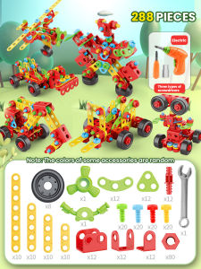 Drill Screwing Building Block 3D Nut Gear Assembly Tool Construction Set Educational Boys and Girls Toolbox Toy for Kids Gift