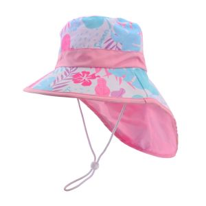 New Panama Summer Baby Bucket Hat for Boys Girls Cartoon Childrens Beach Shawl Hat Kids Wide Brim UV Protection Outdoor Sun Cap