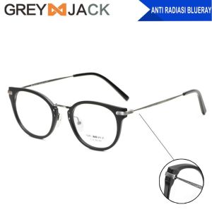 Grey Jack Frame Kacamata Oval Bahan Metal+TR90 Fashion Pria Dan Wanita Bisa Minus Antiradiasi/Blueray/Photocromic/Bluecromic 1226