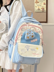 Large Capacity School Bag for Girls Primary School Students 2025 New Style Milk White High Aesthetic Dual Shoulder Bag