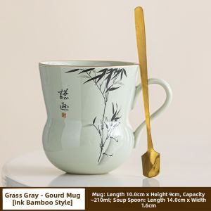 YOGEHOME | Office Coffee Cup for Women High Aesthetics Chinese Style Bamboo Cup
