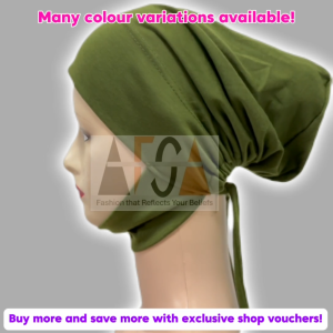 Adjustable Cotton Hijab Inner Dagu with Elastic Back Breathable Soft Stretchable Underscarf - SG Seller