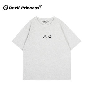 Loose Fit Short Sleeve Black T-Shirt Womens Summer Casual Versatile Heavyweight Top Devil Princess Brand Commute Style Cotton Pure