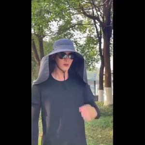 Mens Sun Hat Large Brim Hat Hiking Hat Fishing Hat Dual-Use Sun Protection Waterproof Detachable Fishing Hat